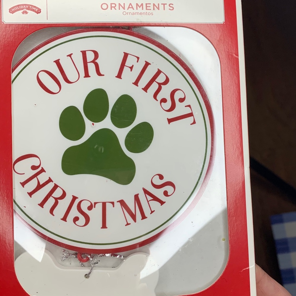 Ornament Holiday time Our first Christmas 🐾